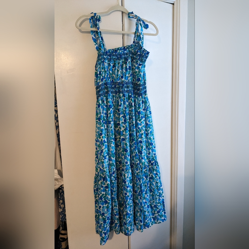 J.crew maxi dress blueberry print